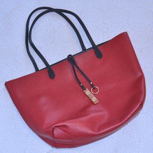 Reversible Red/Black Large Tote Bag